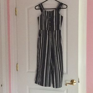 Gray and white jumpsuit